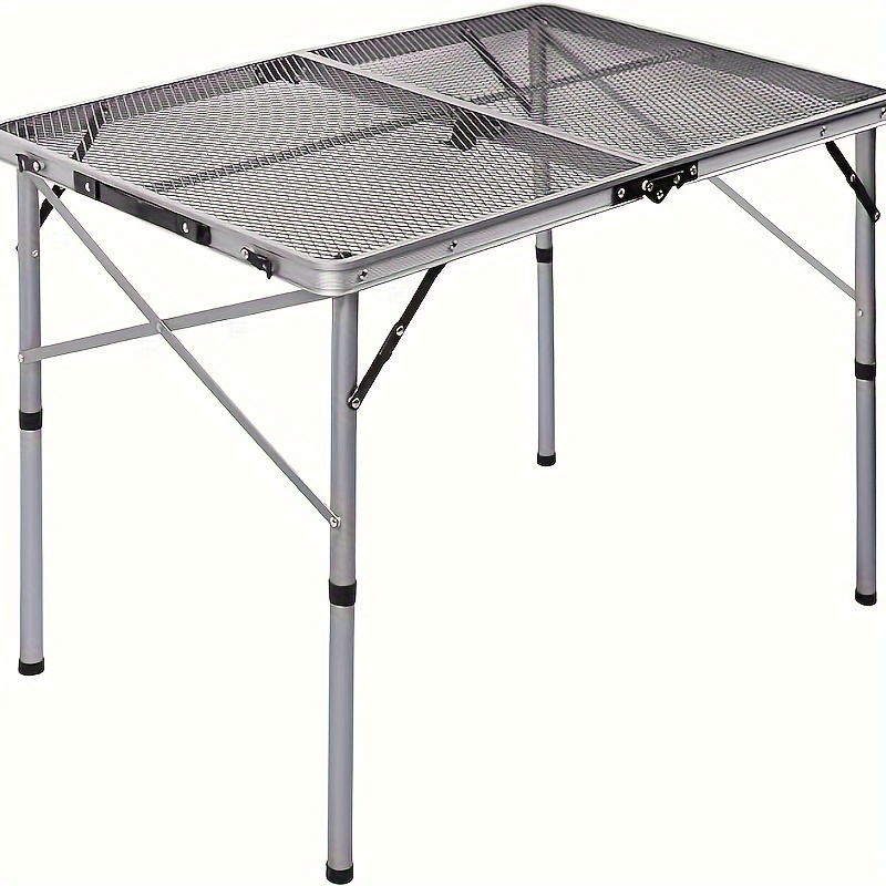 

3ft Folding Table Aluminum Frame Iron Top Rectangle 2 Height