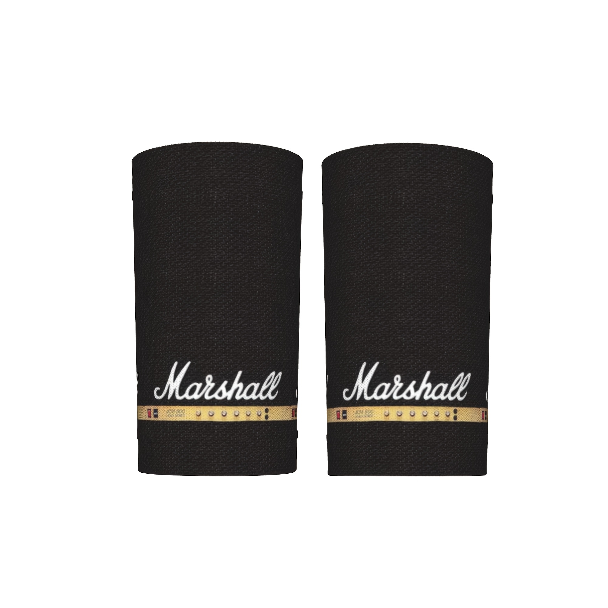 TEMU Printed Design - Not Textured 2d Printing 1 Pair Black Fabric Wristbands Wristband Additions Unisex Wrist For
