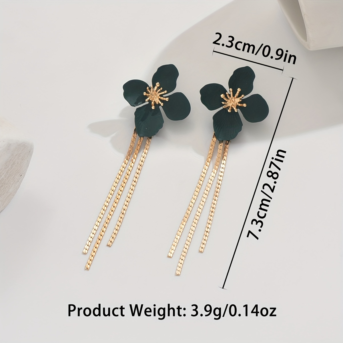 E-shop 1 Paar schlichte modische Blumen-Quasten-Ohrringe, leichter Luxus, hochwertiger Ohrschmuck