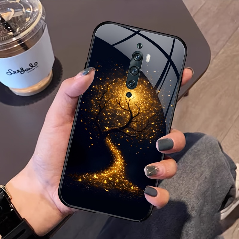 TEMU For Oppo Z Phone Case Hard Case Tempered Glass Shockproof Cover Lifelike Prints That