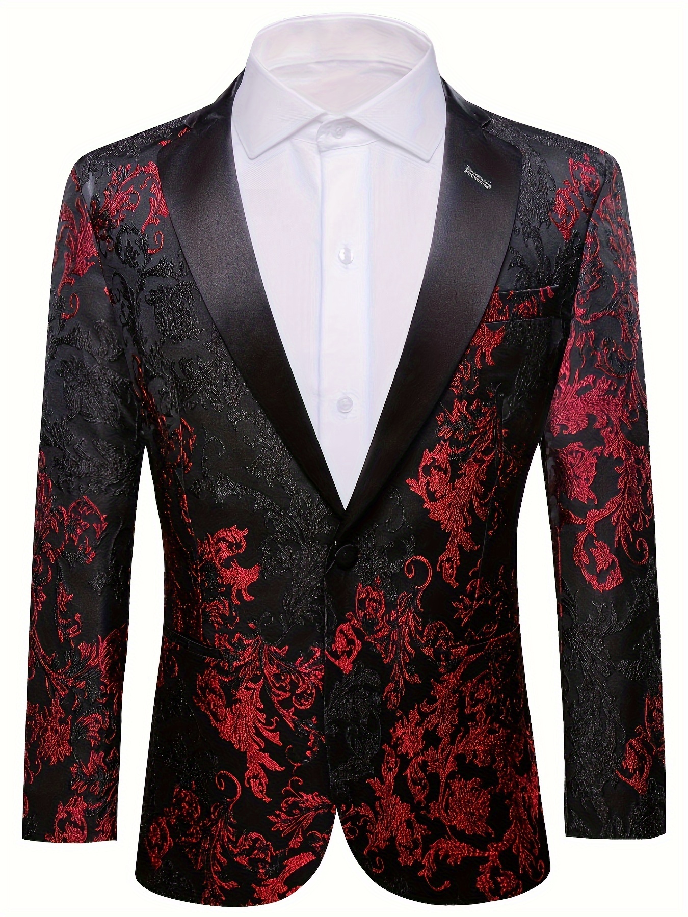 plus size men s elegant suit red black embroidery Temu United Kingdom