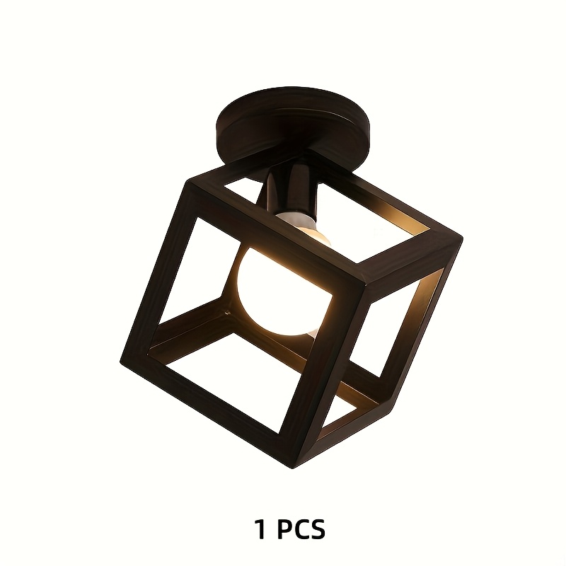 Image of 1pc/2pcs Modern Industrial Style Semi Embedded Ceiling Light | E27 Base, , Suitable For Living Rooms, Bedrooms, Corridors, Offices, Or Dining Rooms, Metal End, Hard-wired, Not Bulb