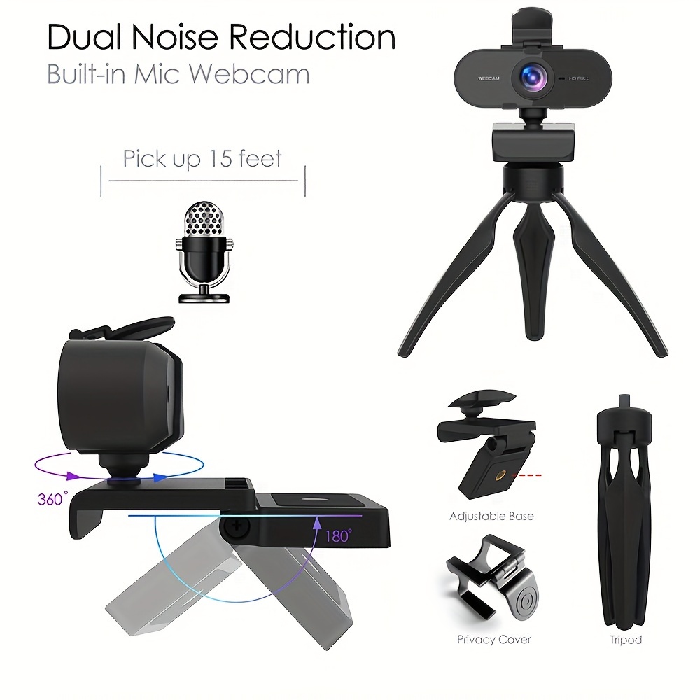 1080p voll hd webcam mikrofon datenschutzabdeckung ständer Temu