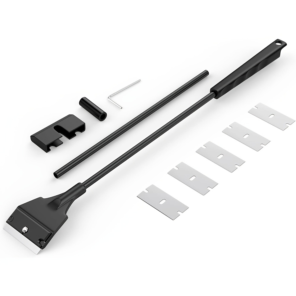 Fish Tank Scraper Cleaner For Glass Aquariums, 21" Handheld Scraper Cleaning Razor With 5 Stainless Steel For Fish Plant Glass Tank