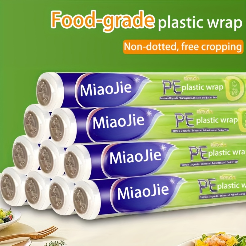 SINJEUN Catering Cling Film – 4 Pack, 30cm X 100m Each – Transparent PE Plastic Food Wrap For Kitchen & Fridge-527832