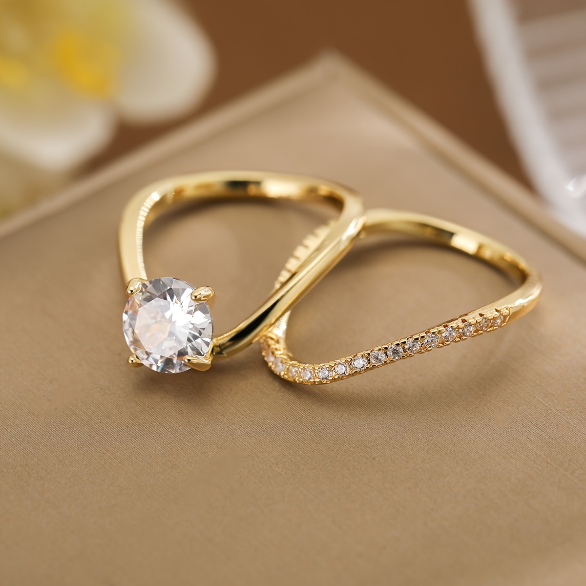V-Shaped Setting with Synthetic Zirconia, Elegant Versatile Ring