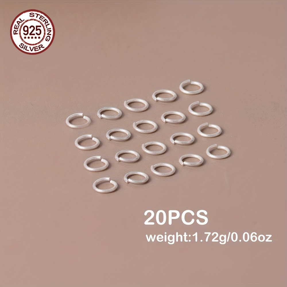 TEMU 925 Sterling Silver 6mm Round Clasp Set, 20pcs, Suitable For Jewelry Projects, Including Bracelets And Necklaces, With Design