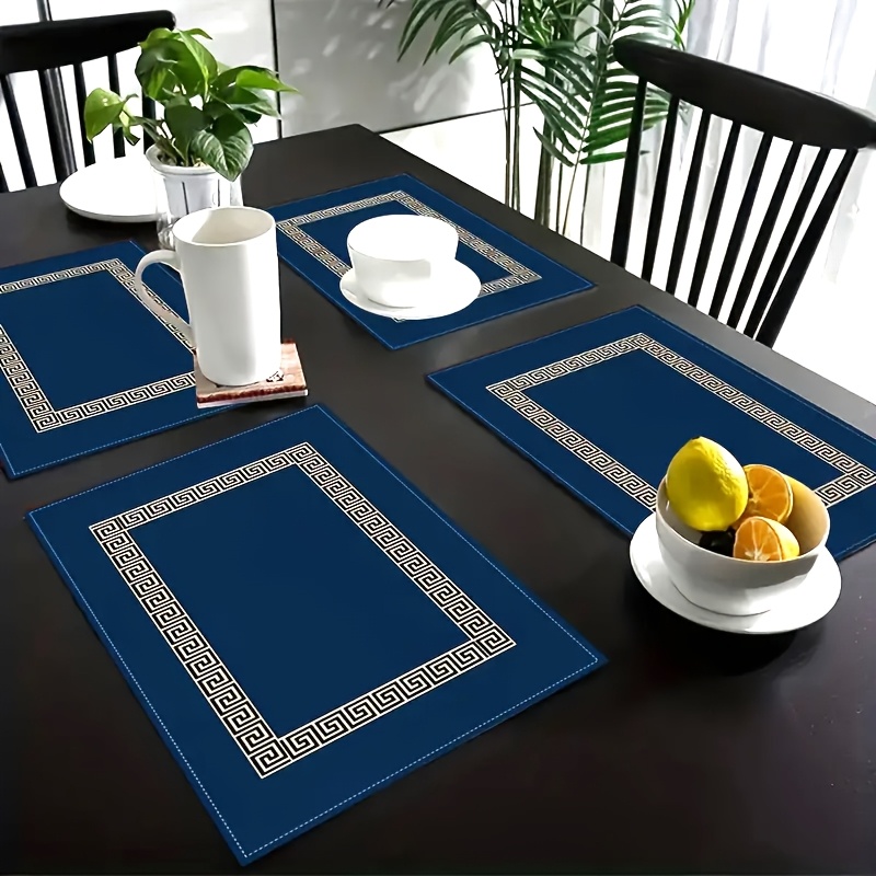 

4pcs/6pcs Elegant Placemats, Polyester Resistant, - Suitable For Holiday Banquets, Parties And Daily Dining, Coffee Table, Home Decoration, Only Hand Washable