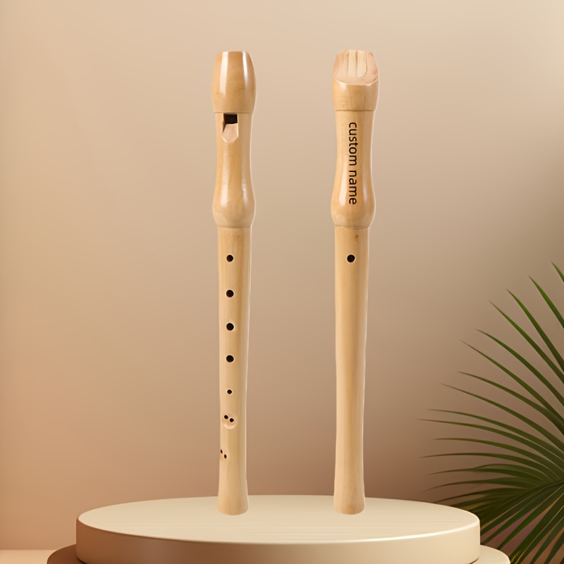 TEMU A Customizable -border All-wood 8-hole German-style Recorder, Wooden 8-hole Treble Recorder, Beginner', Wind Instrument, Wholesale Musical