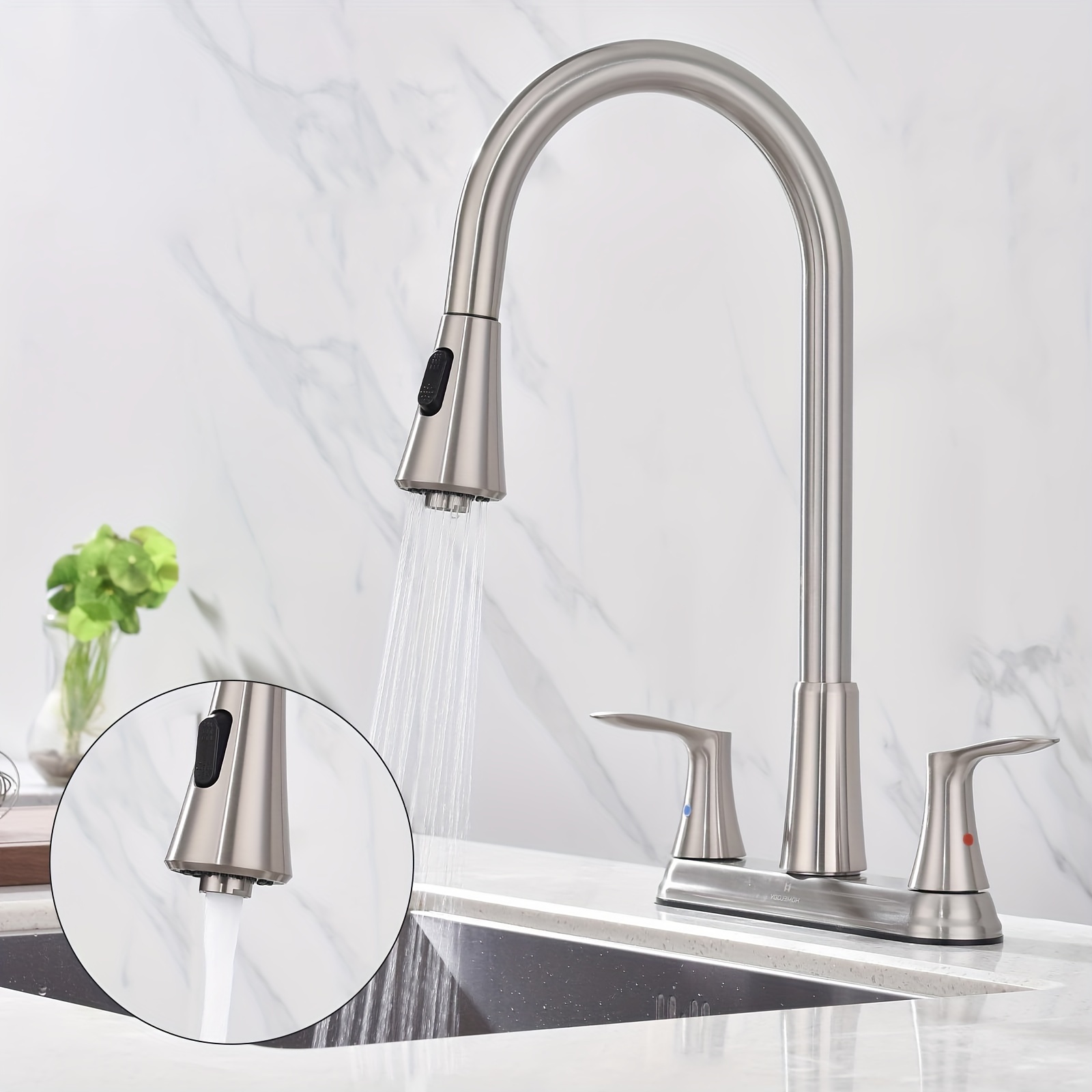 

2 Faucet For 3 , 8 360° Rotating Centerset Faucet