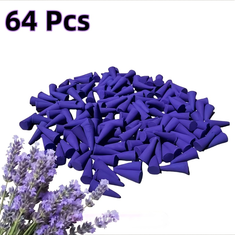 Image of 64/134/194pcs Lavender Cone, Suitable For Household Deodorization, Yoga, Learning Perfume, Meditation, Bedroom, Living Room, Study, Tea Room, Office, Personal Use Or Christmas, Mother's Day
