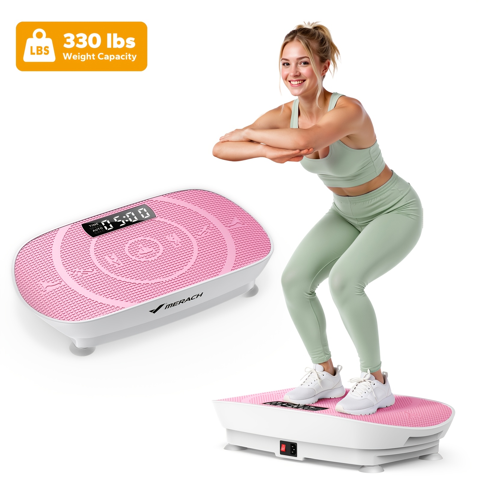 Merach Vibration Plate, Quiet Compact Vibration Plate Exercise Machine For Shaping And Relaxation, Manual Speed Control, Comfortable Silicone Pad, Led Display, Without Battery