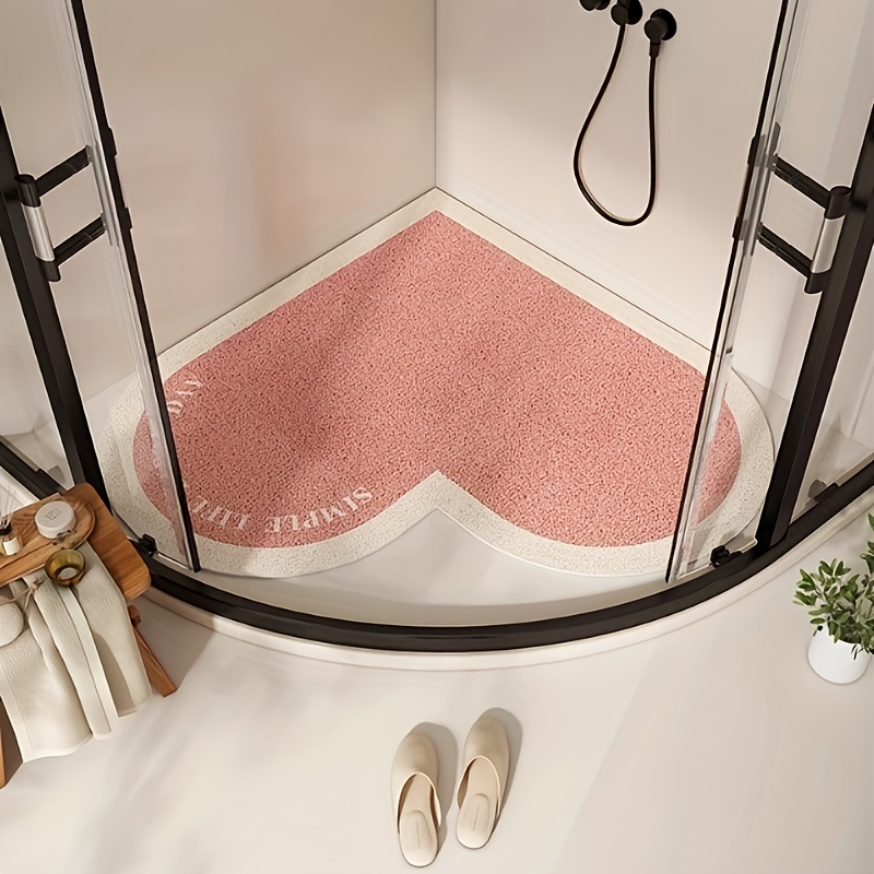 heart shaped pvc shower mat non slip anti fall bathroom floor mat with drainage and   pad   for safety and   bathroom accessories decorative bath mat pvc material shower ma Product details 0