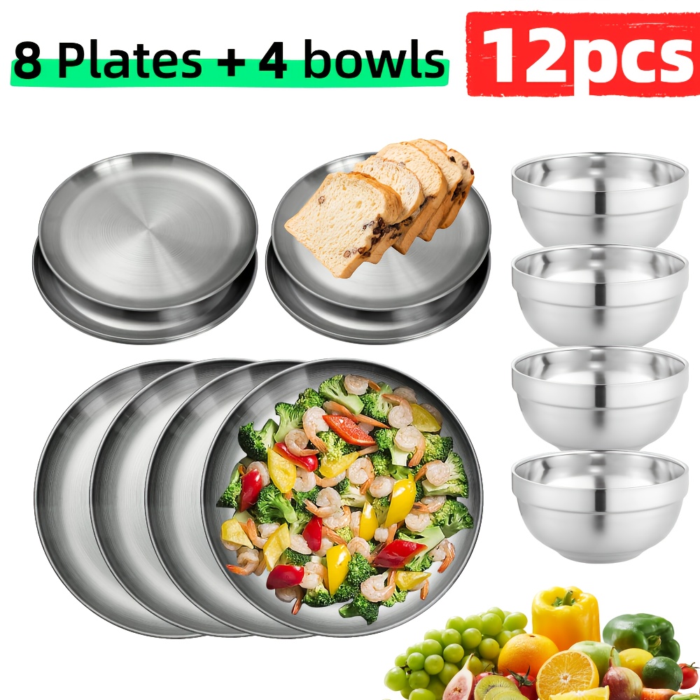 OKAY ORANGE 2 Pack Stainless Steel Toddler Suction Bowls For Baby Plates, 2-in-1 SUS304 Toddlers Bowl & Removable Silicone Suction Kids