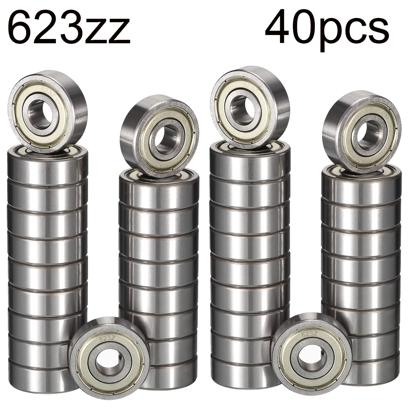 TEMU 40 Sets Of 623zz Ball Bearings - Suitable For Bicycle Wheel Bearing Replacement, Hand Trucks, Scooter Wheels, Lawn Mowers, Electric Motors, And