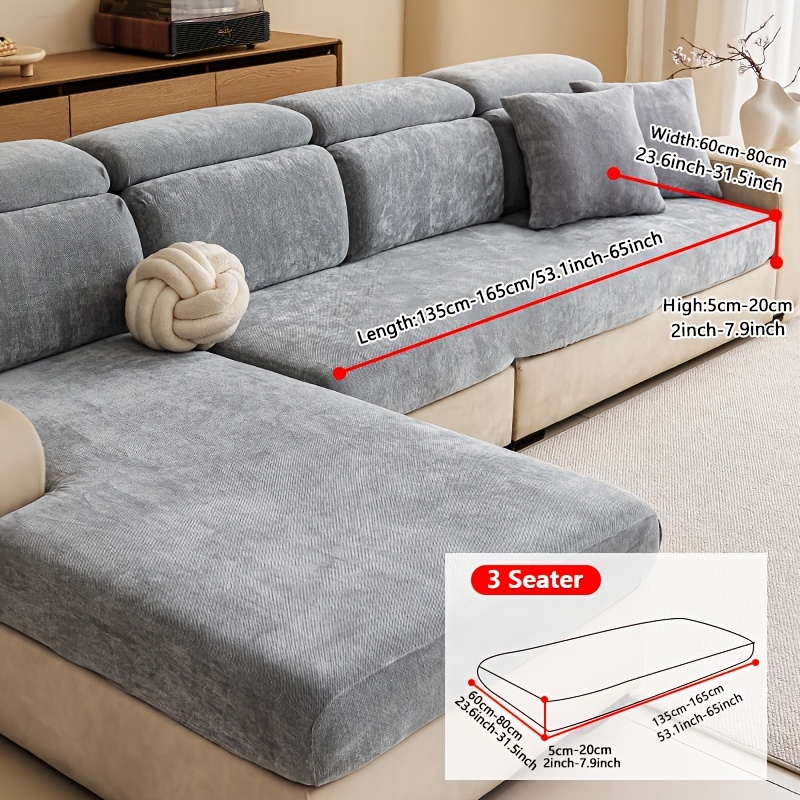 TEMU 1 pièce Housse de canapé élastique unie, Housse de coussin de siège de canapé toutes , Protège-siège de canapé intégral, Résistante à l',