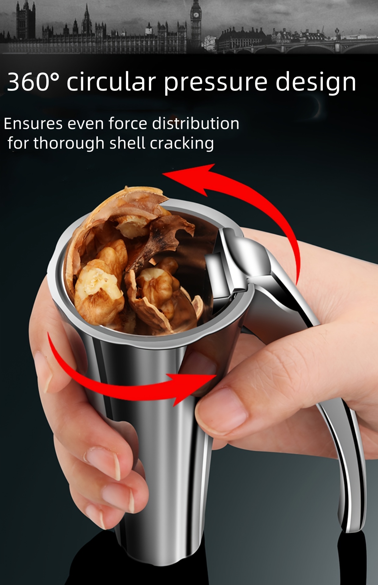 thickened zinc alloy funnel nutcracker creative multi purpose nutcracker nut pliers shelling kitchen gadgets details 1