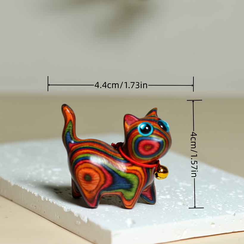 Image of Handcrafted Wooden Cat Figurine, Big- Kitty, Creative Collectible, Indoor & Outdoor Decor, Ideal Christmas Gift - 1 Piece