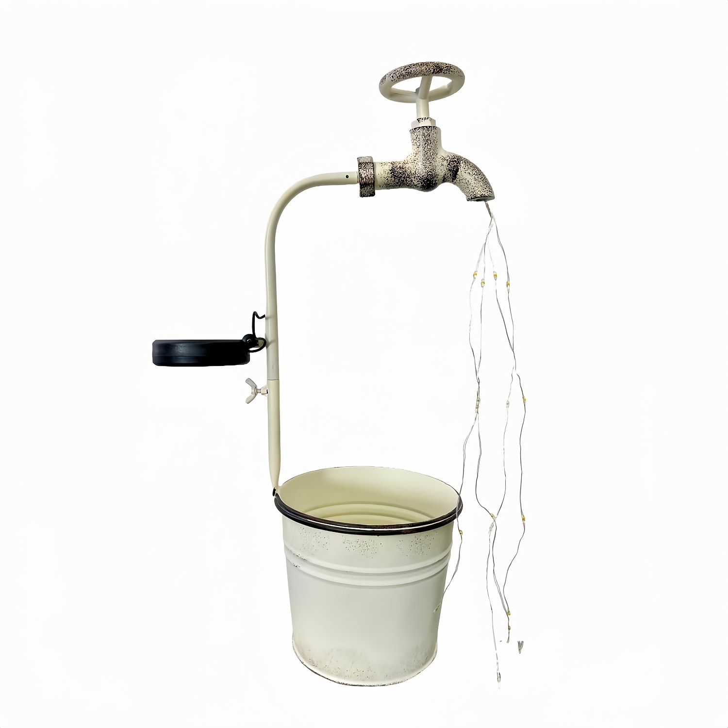 Solar Powered Outdoor Planter Bucket Lights - Faucet Flashing Lights Garden Decoration For Path Lawn Patio Backyard Gardening Gift,home Decor