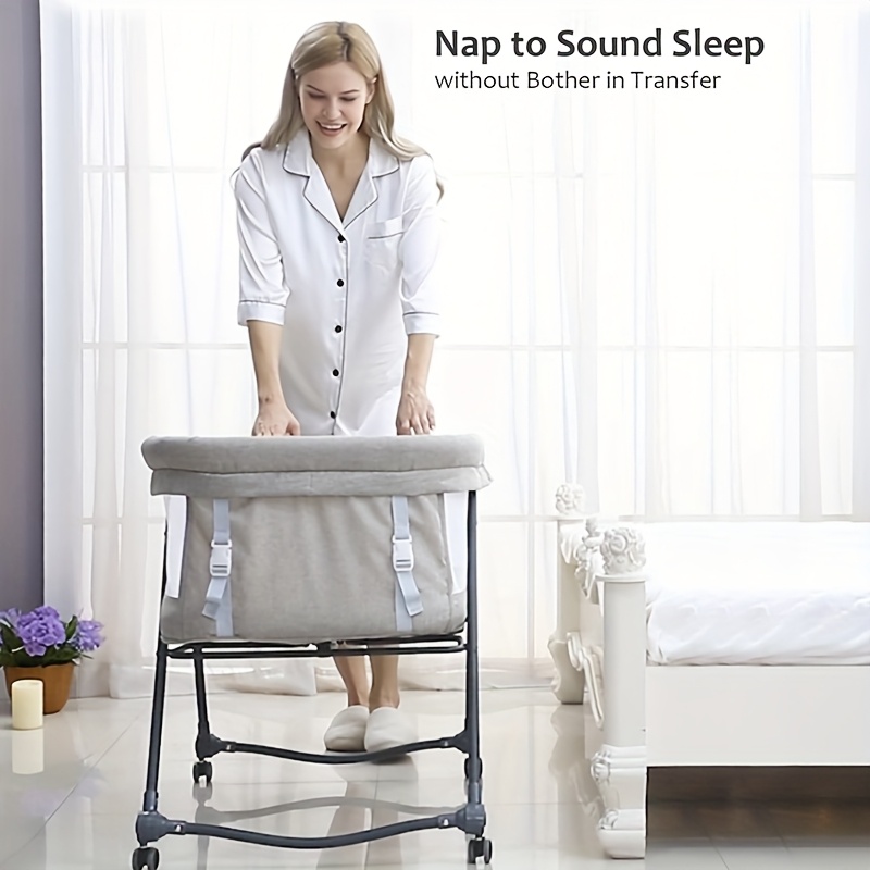 2-in-1 Folding Travel Cot with Safety Rails & Mosquito Net