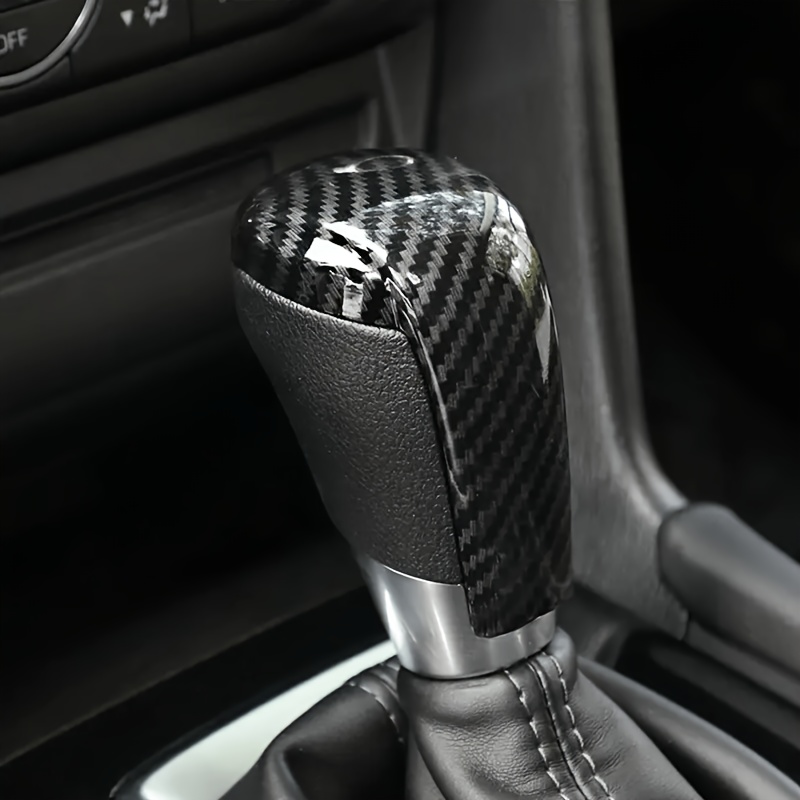 TEMU Manchon de pommeau de de vitesse style fibre de carbone, compatible avec les modèles Mazda 2, 3, 6, BM GJ , CX3, CX5, CX8, CX9, 2014-2021