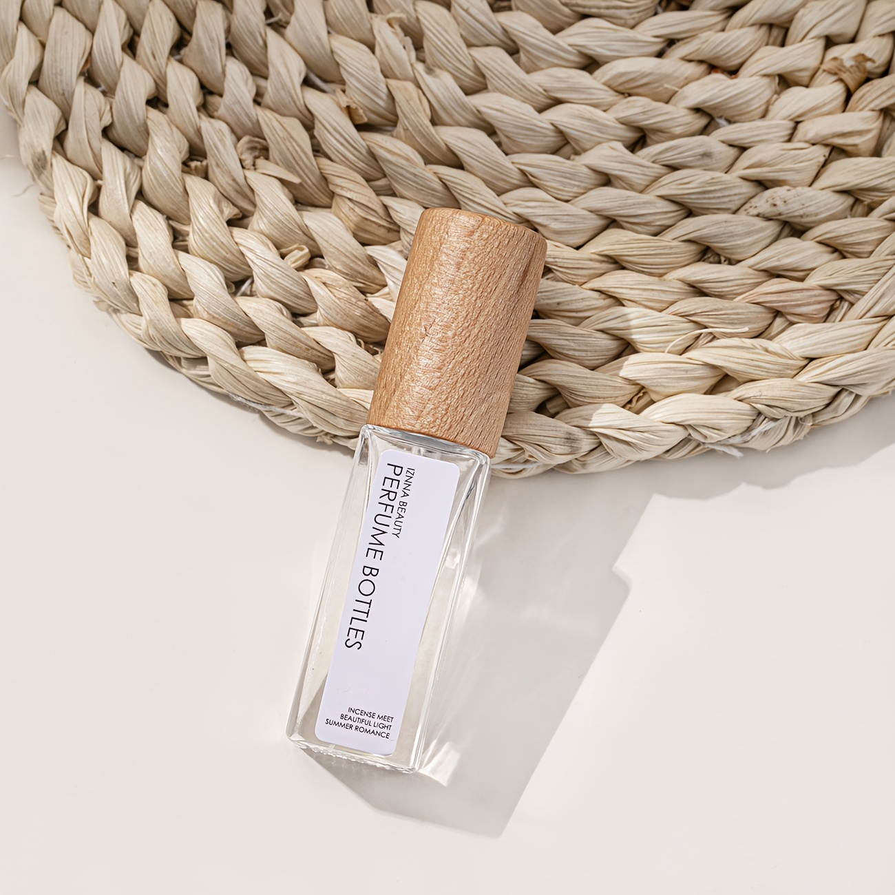 TEMU 1pc, 5ml/10ml Advanced Wood Grain Cap Spray Glass Dispensing Bottle Empty Bottle, Suitable For Dispensing Perfume, Sample Dispensing Bottle,