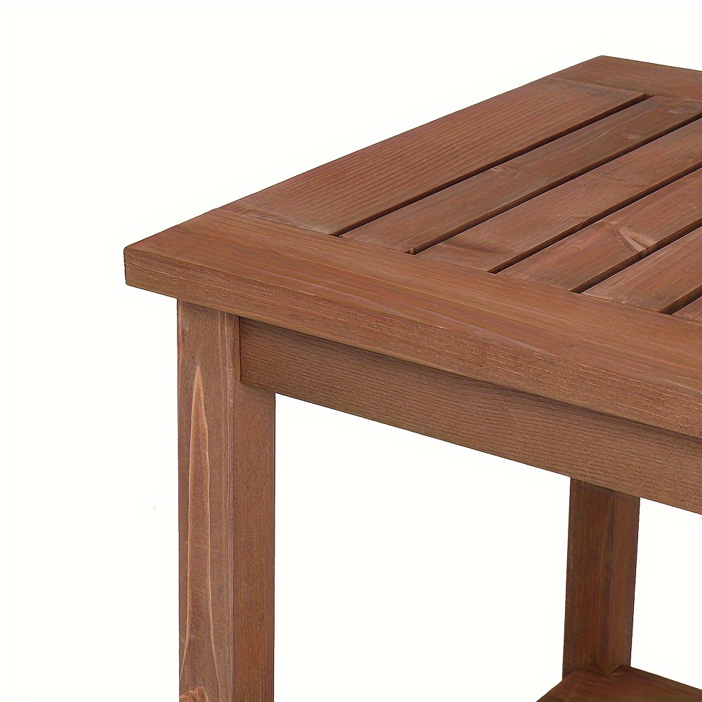 

Outdoor Square Wood Side Table Carbonized Color