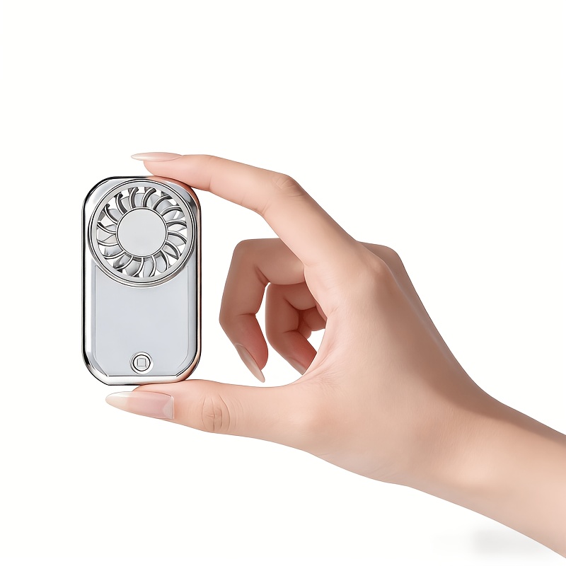 Mirror Handheld Pocket Fan Features A Luxurious Electroplated High Aesthetic Body With Texture. Mini Body Is Easy To Store And The Pocket Is Portable