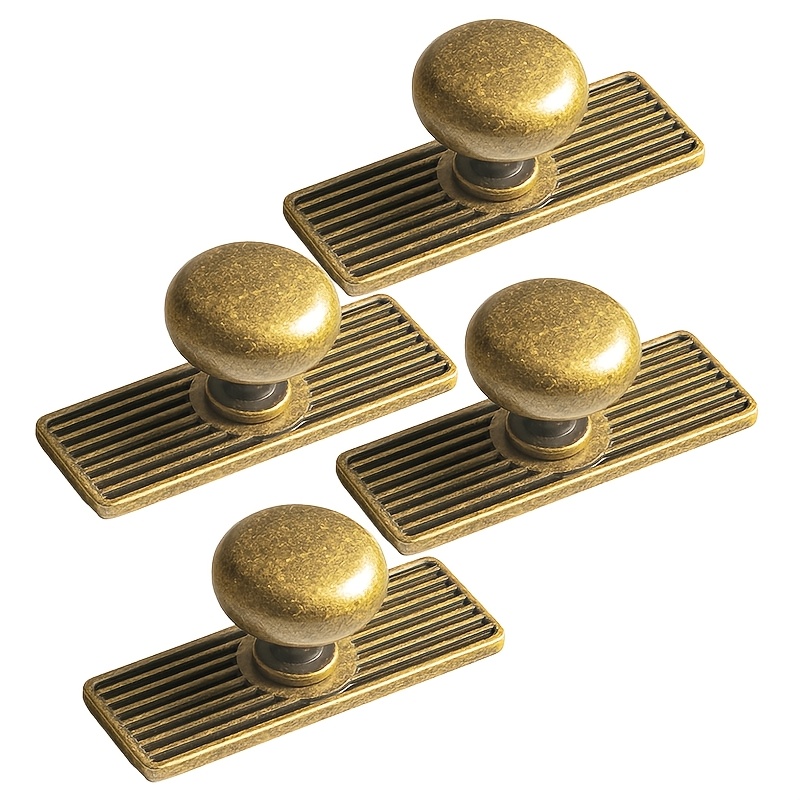 TEMU 2/4 Pack Retro Brass Cabinet Knobs - Alloy Material, Single Hole Knobs (including Back Plate) Suitable For Wardrobe/dressing Table/bar/kitchen
