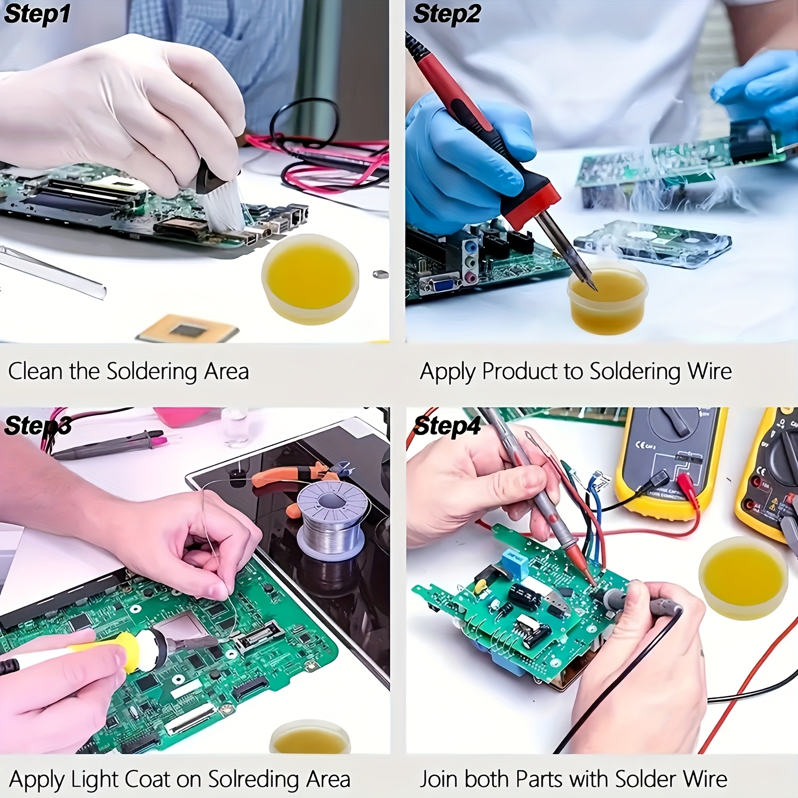 High Quality Solder Paste, No-Clean, Rosin, Advanced Oil Flux Grease, Professional, for Cell Phones, Motherboards, Printed Circuit Boards, Soldering, Fluxing