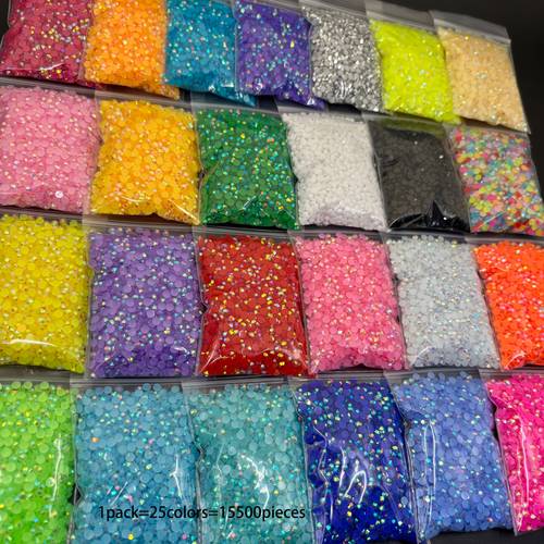 15500 3mm resin flat back rhinestones 25 bright colors ab color flat back jelly resin rhinestones suitable for mugs bottles hand decoration bulk shiny stones