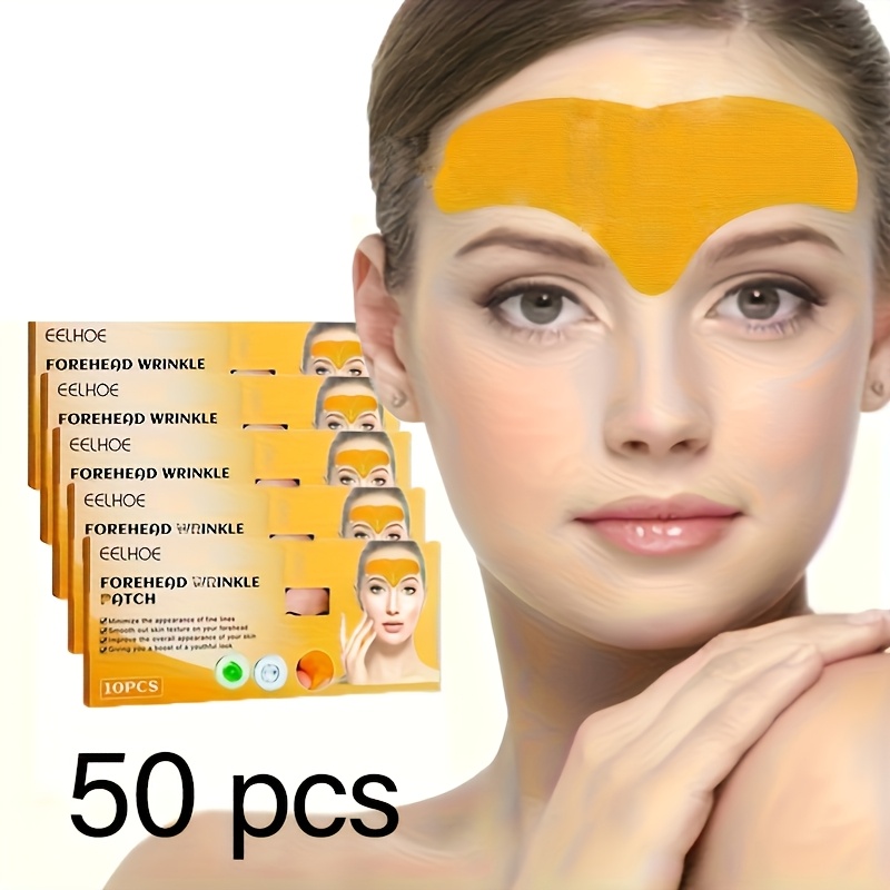 TEMU 50pcs Forehead Wrinkle Stickers Facial Skin Care Tool Face Tape Reusable Patch (10pcs/box)