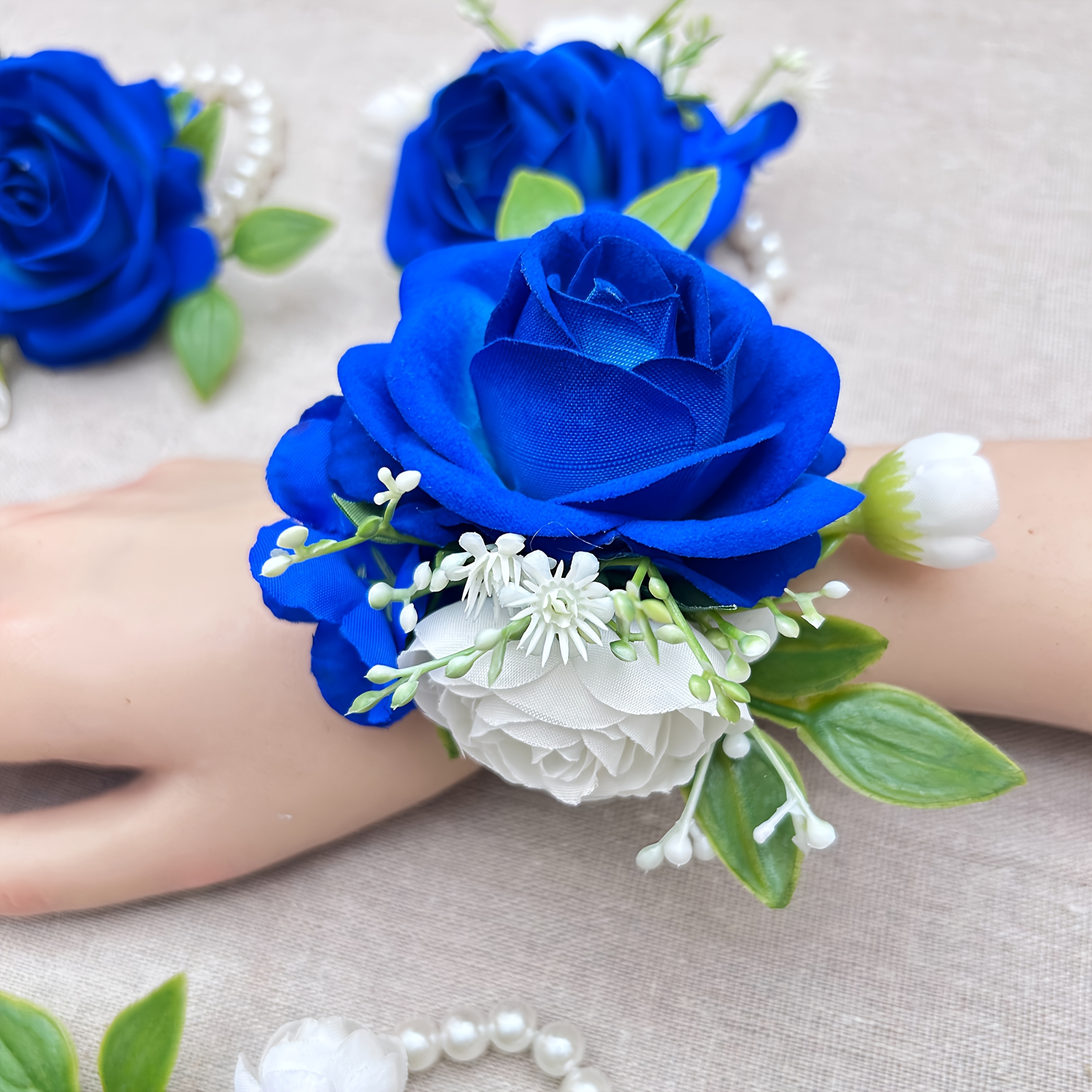 corsage to match royal blue dress Wrist Corsage – Always in Bloom Florist main image 0