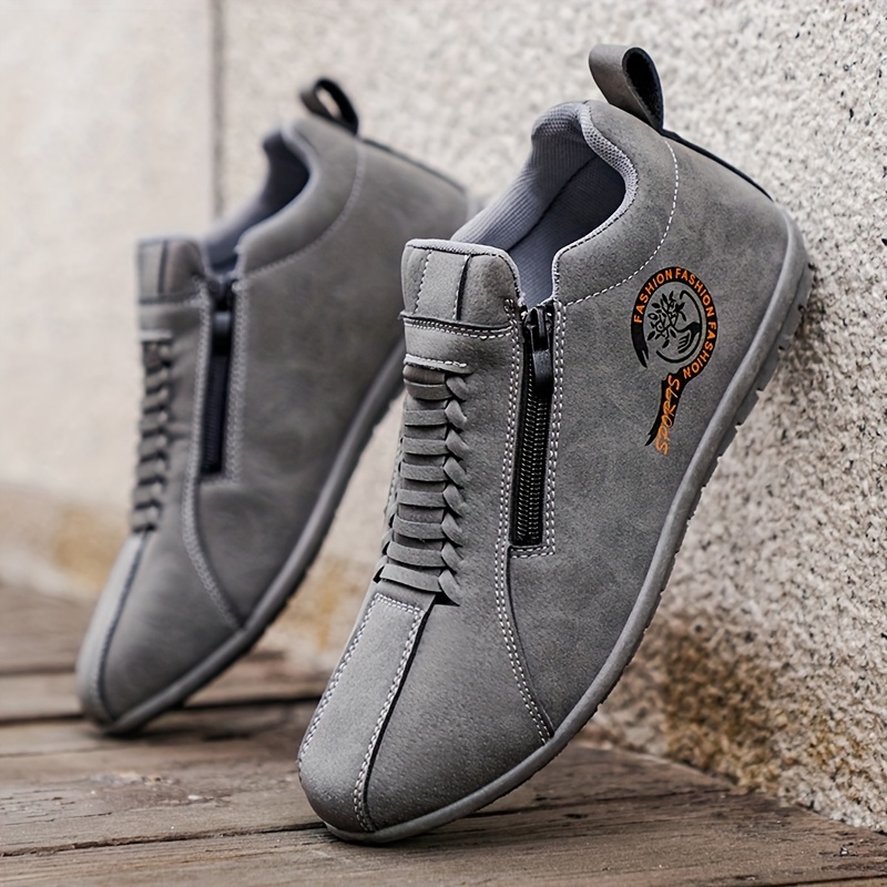 Image of Men's Traditional Boots Fashion Trend Outdoor Large Size Zipper Design Lightweight Versatile Casual Sports Shoes