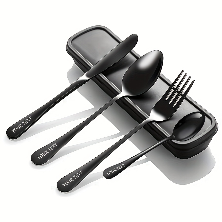 Camping Cutlery Set - Stainless Steel Utensil Kit For Backpacking & Outdoor Dining