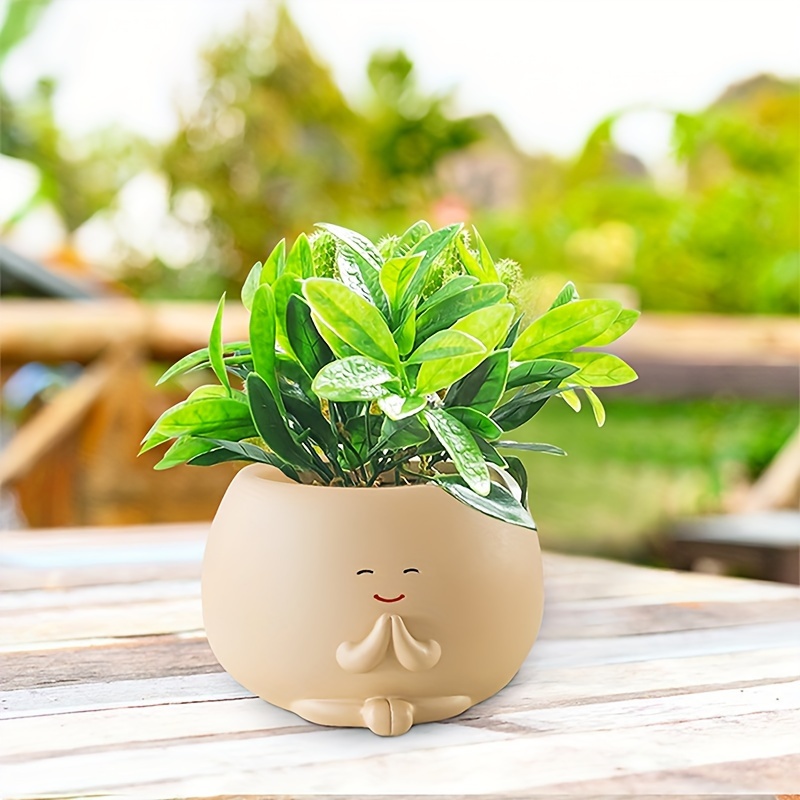 

Charming Ceramic Succulent Planter - Versatile Indoor/outdoor Flower Pot For Home & Office Decor, Polished Finish
