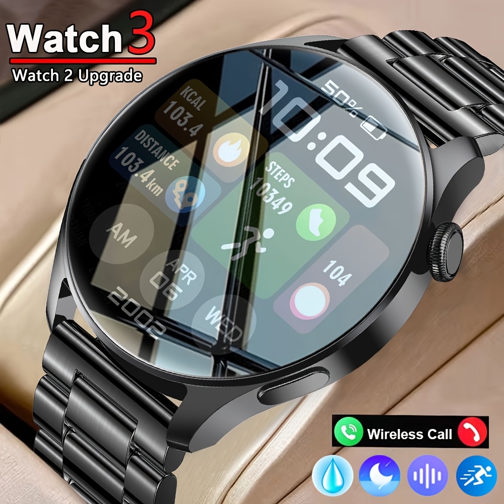 Reloj Inteligente para Hombres de 3.89 cm Pantalla HD 360*360, Batería de 280mAh, Deportes al Aire Libre y Fitness con Notificaciones, Control de Música, Visualización del Clima, Llamadas Inalámbricas - NUEVO 2024