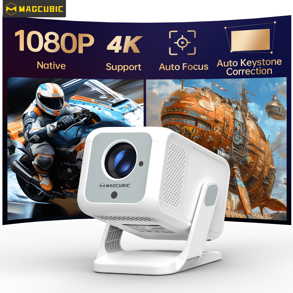 Magcubic 2026 Smart Projector Hy310x Native 1080p Support 4k Decode Portable Projector Suitable For Gaming Office Bedroom Home Theater Exquisite Gifts For