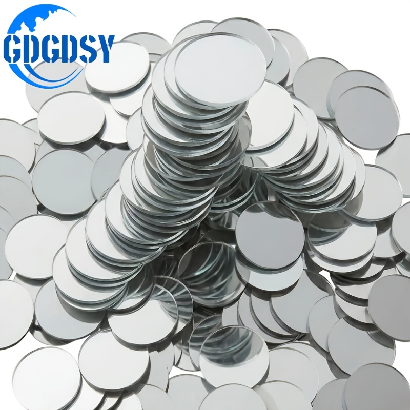 TEMU 200pcs Round Mini Mirrors And Paste, Self-adhesive Round Mirror Mosaic Tiles, Small Decorative Mark Mirror Circles, Used For Crafts, Wall