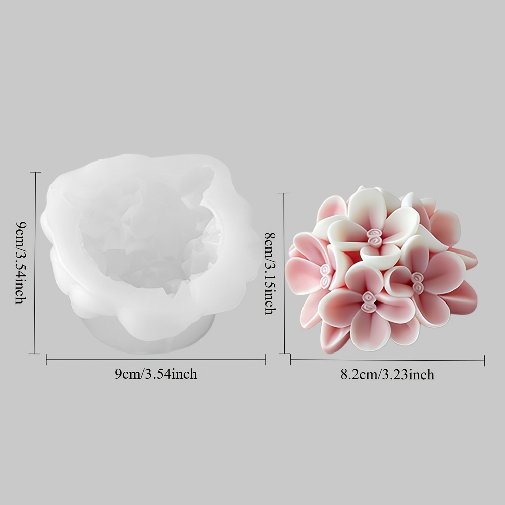 TEMU 3d Flower Silicone Mold, Diy Flower Aromatherapy Candle Ornament Mold. Suitable For Handmade Aromatherapy Candles, Soaps, Resin, Plaster Casts.