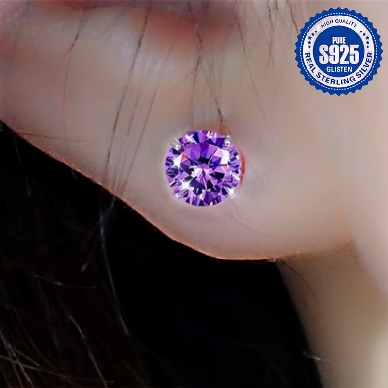 2 Pack S925 CZ Stud Earrings Boho Style Hypoallergenic Jewelry