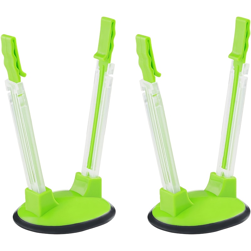Image of Adjustable Baggy Rack Stand 2-pack. Prop Plastic Freezer Storage Bags Open To Pour Leftovers, Snacks, And Meal Prep Ingredients Without Food Or Kitchen Mess