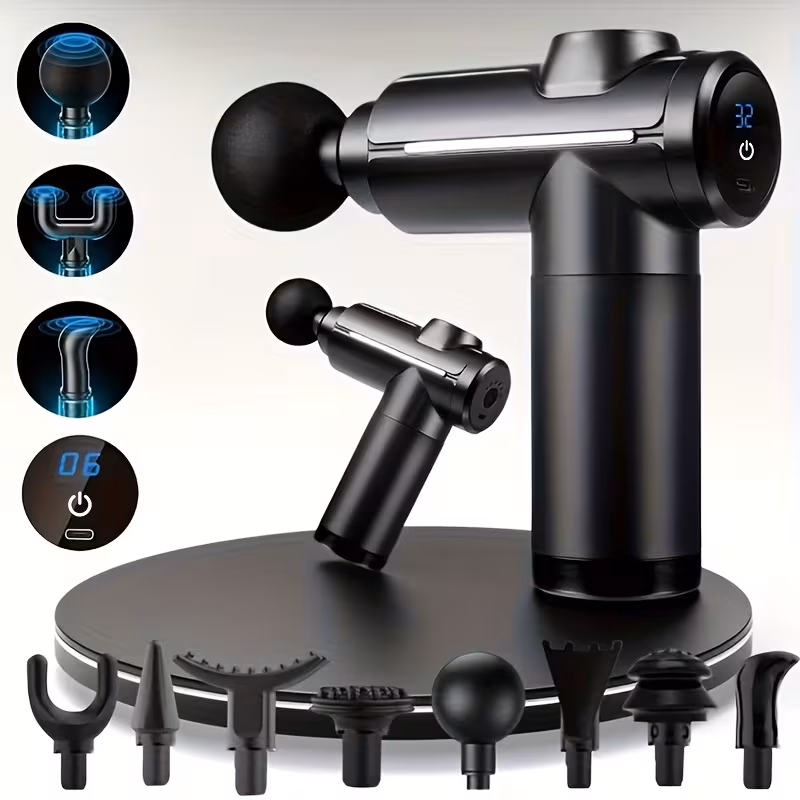 8 head portable massage gun and elegant design suitable for full body back neck leg and waist massage rechargeable lithium battery 1200mah massage gun additions fathers day gift Product details 0
