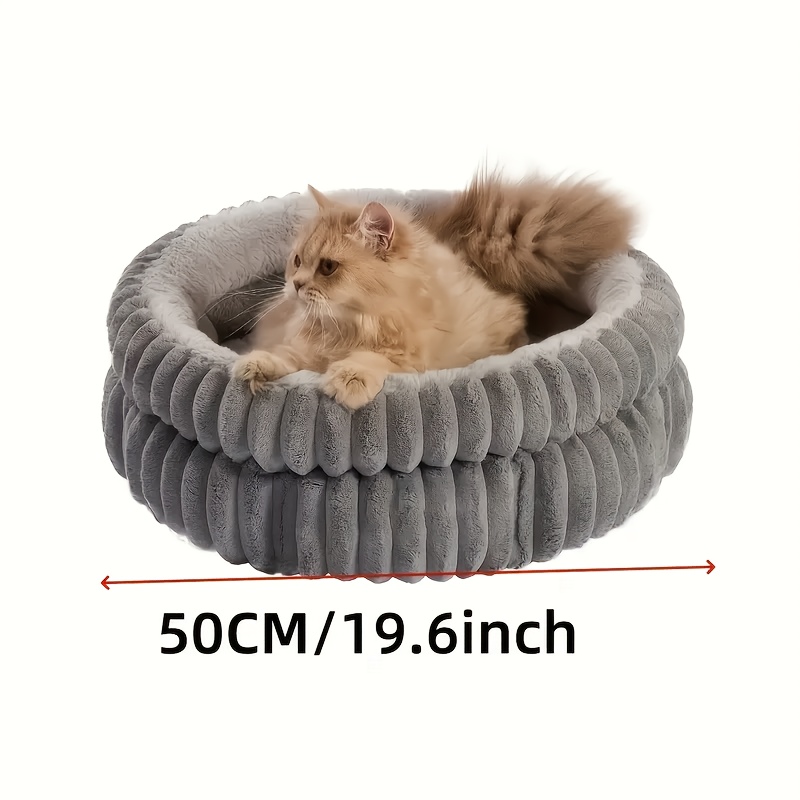 cozy plush round cat nest dog nest high quality pet bed with cushioned     retaining white   fur machine washable for     small to medium pets pet nesting furniture   retaining nest soft plush nest   Product details 1