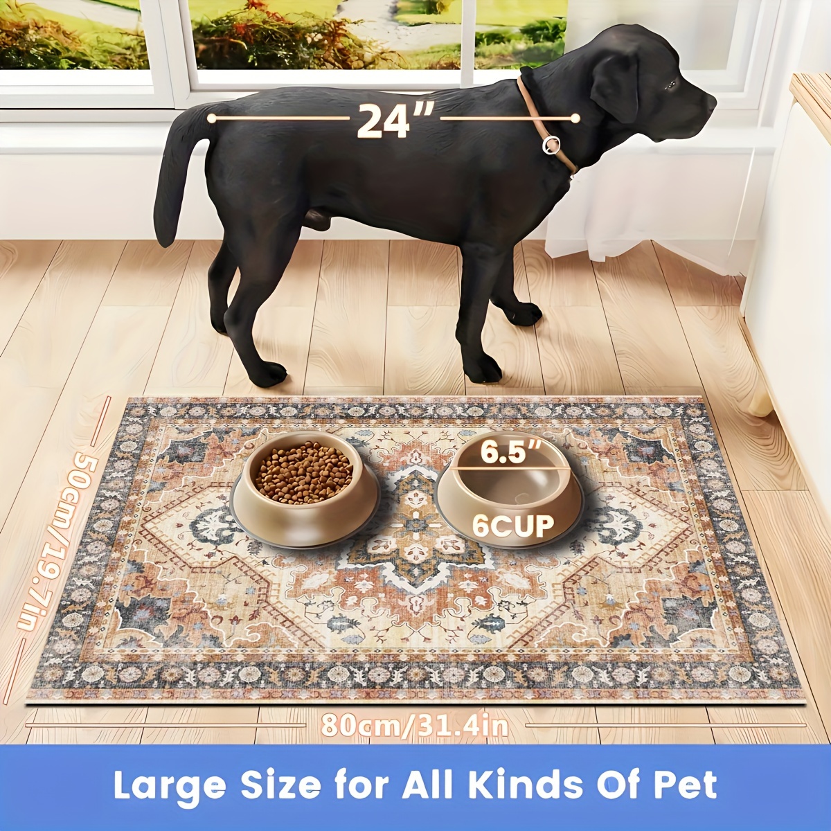 

Polyester Waterproof Feeding Mat For Dogs - Non-slip Pet Food Placemat With Elegant Design - Durable And Easy To Clean Dog Feeding Mat - Suitable For All Breeds And Sizes