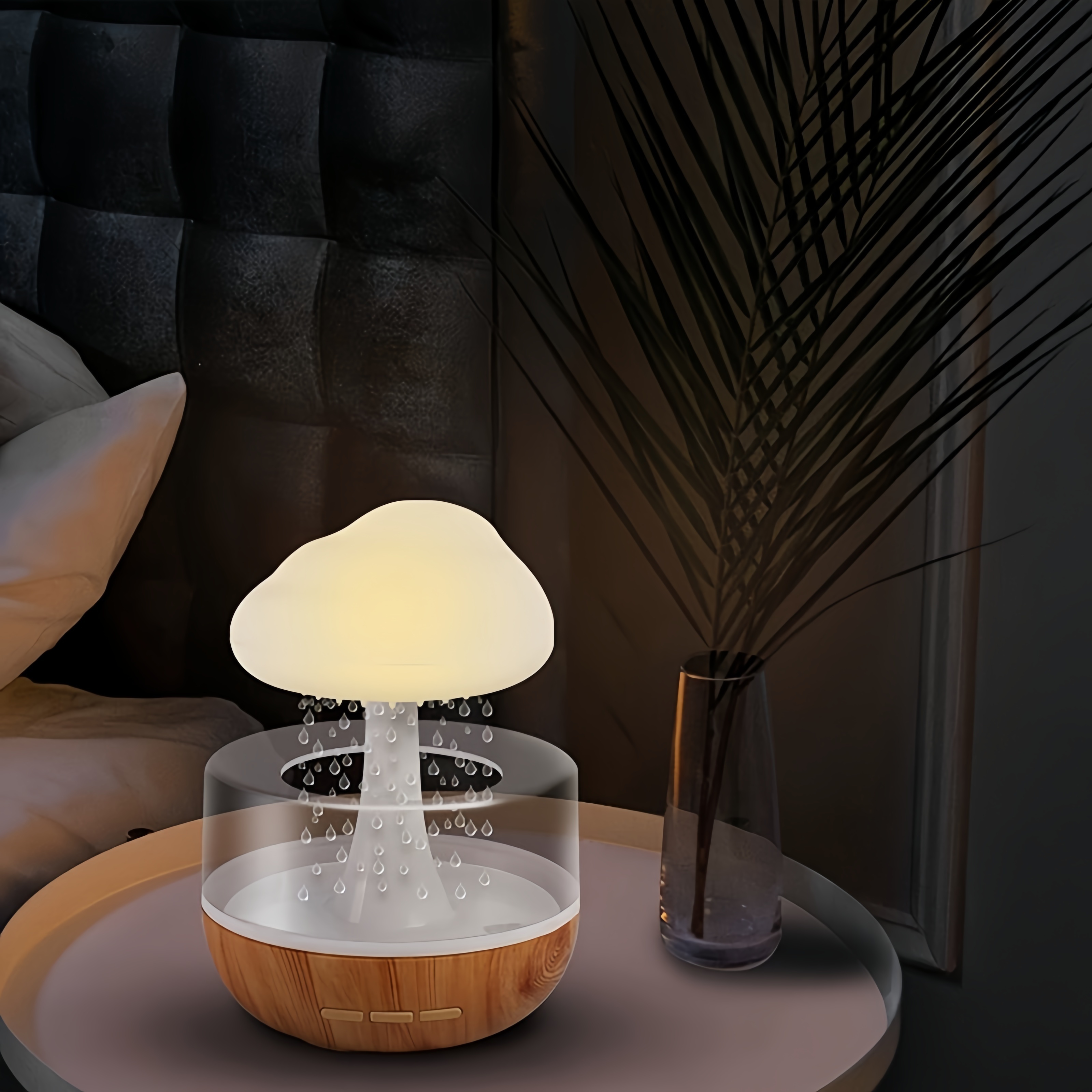 1pc color humidifier lamp usb plug in adjustable color change key control desktop tabletop button switch decorative light for bedroom living room halloween christmas gift 36v led no battery electronic parts included plastic lampshade details 2
