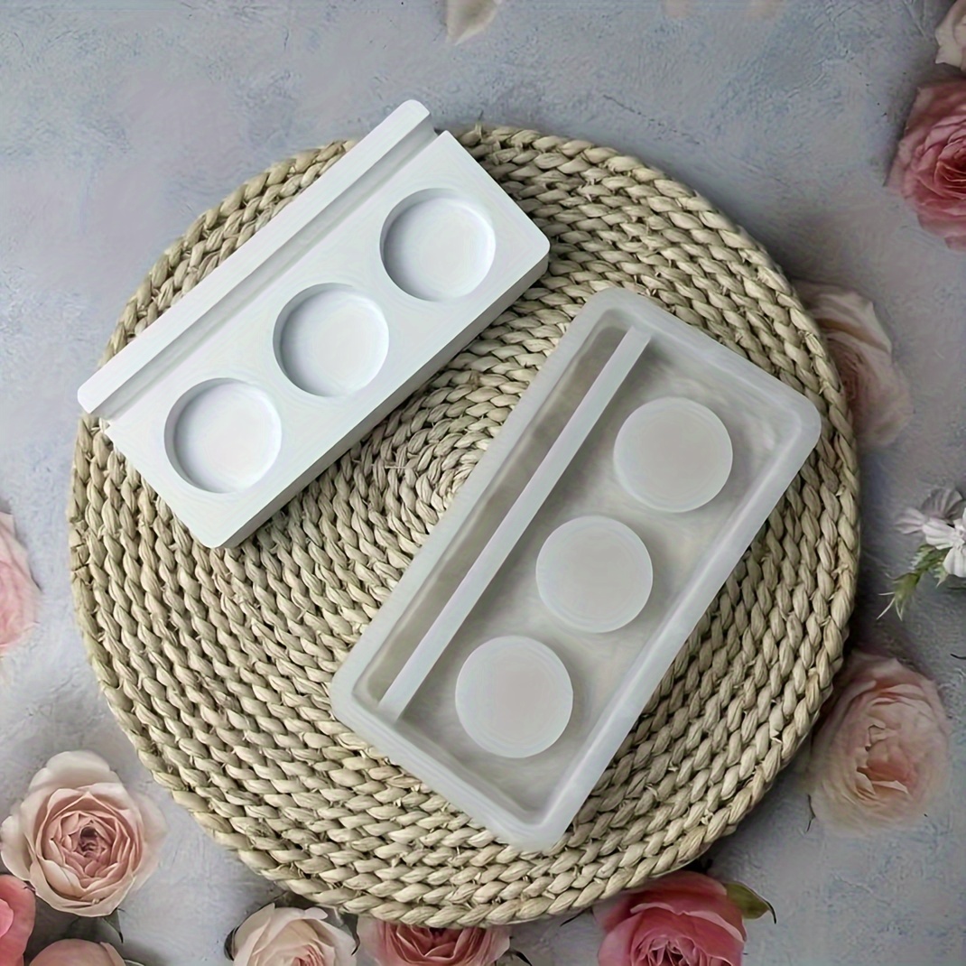 

1pc Silicone Resin Candle Holder Mold With 3- Irregular Base Design - Diy Cement & Plaster Crafting Tool For Home Decor