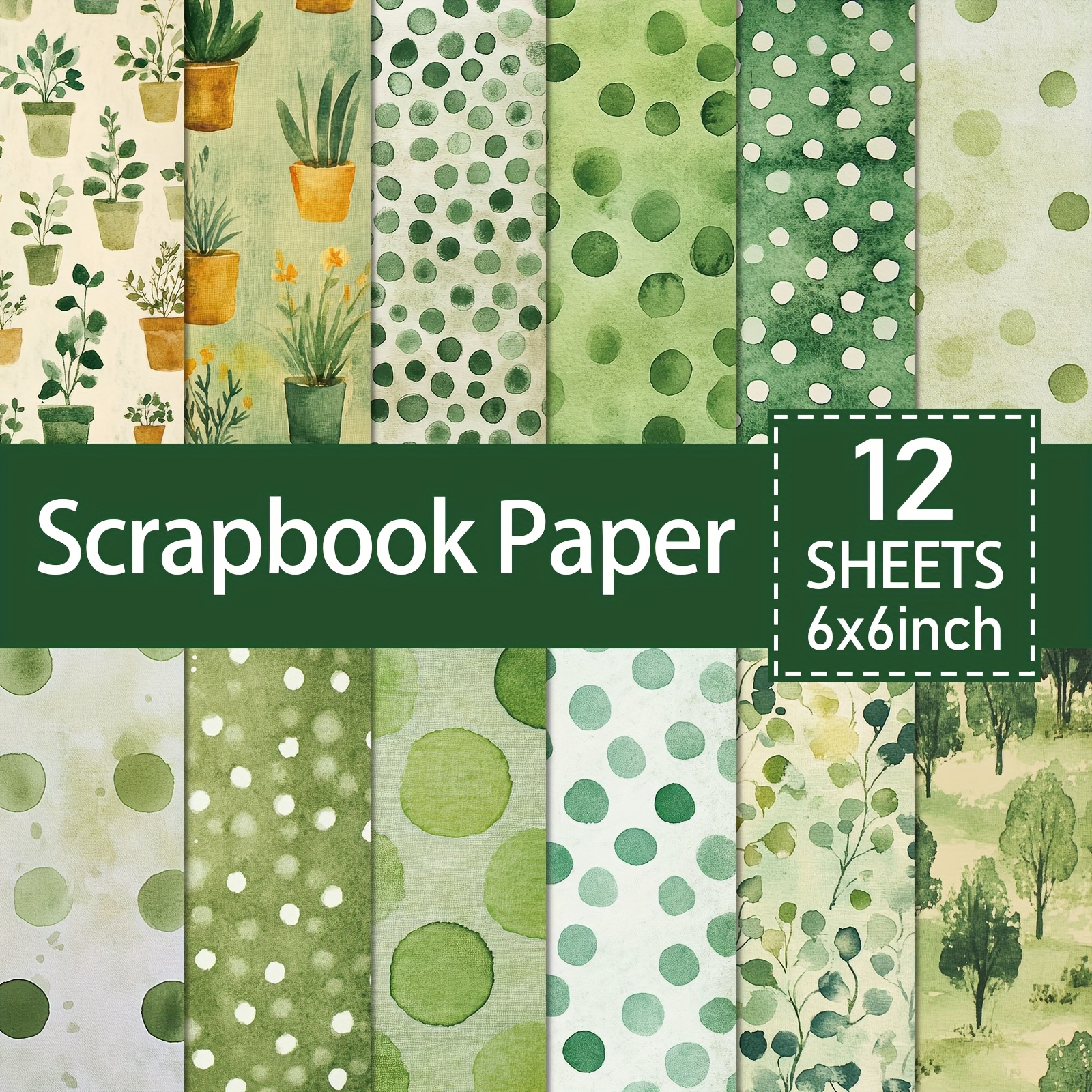 TEMU 12 Sheets Background Paper Pad - 6x6 Inch Lawn Series Craft Cardstock, Decoration Scrapbooking, Birthday Gift Paper Pad, Supplies, Diy Card