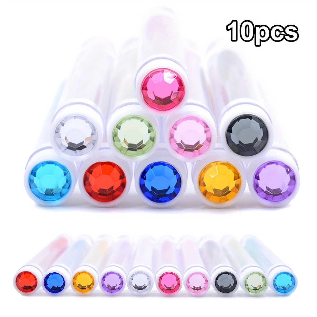 E-shop 10 Stück Glitzernde Wimpernbürsten-Röhrchen Wiederverwendbare Mascara-Wimpernstäbchen Wimpernverlängerungs- Augenbrauenkamm-Applikatoren im Etui