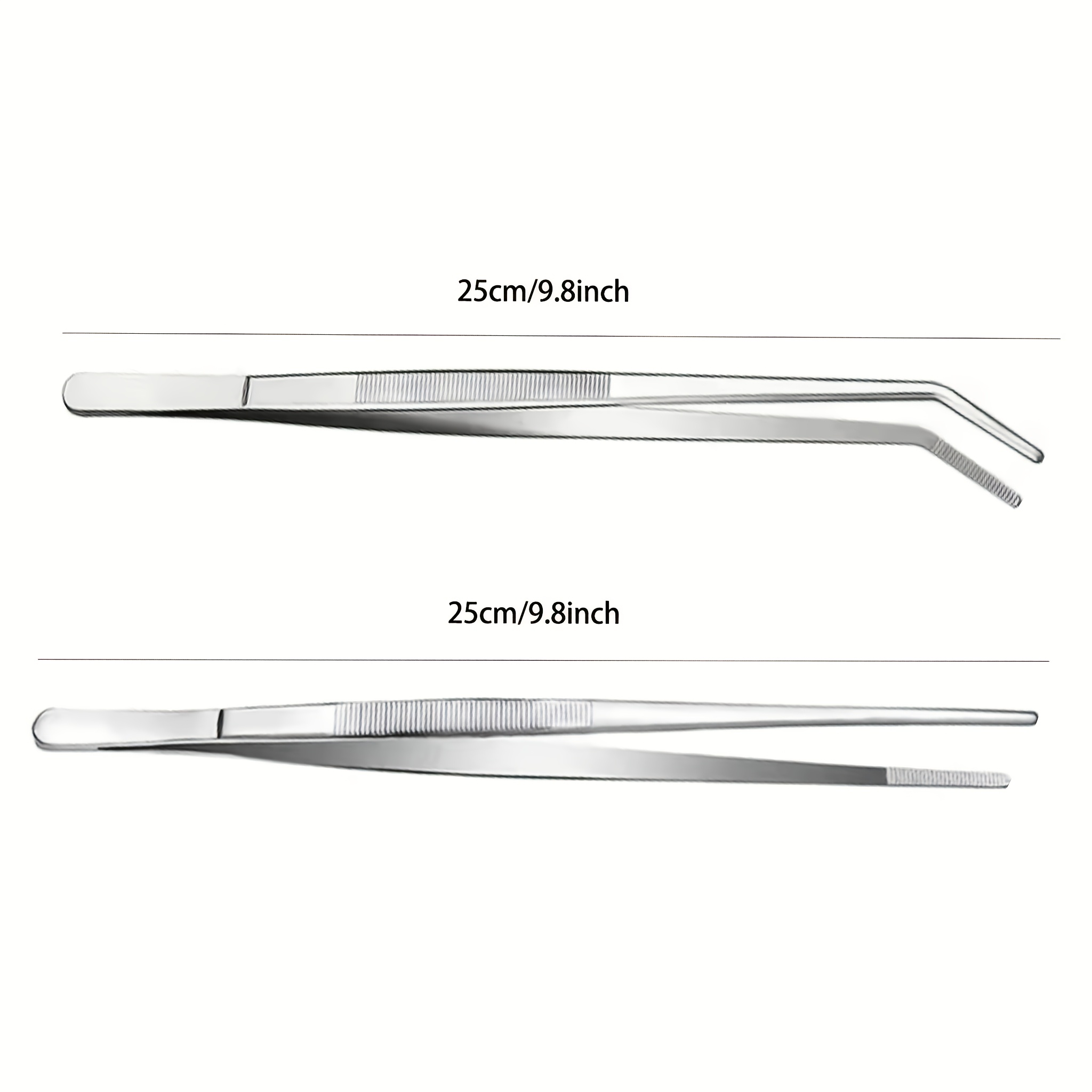 TEMU 2 pinces de cuisine en acier inoxydable, pinces à barbecue, pinces à aliments, adaptées aux salades, aux légumes et aux viandes. Fabriquées en